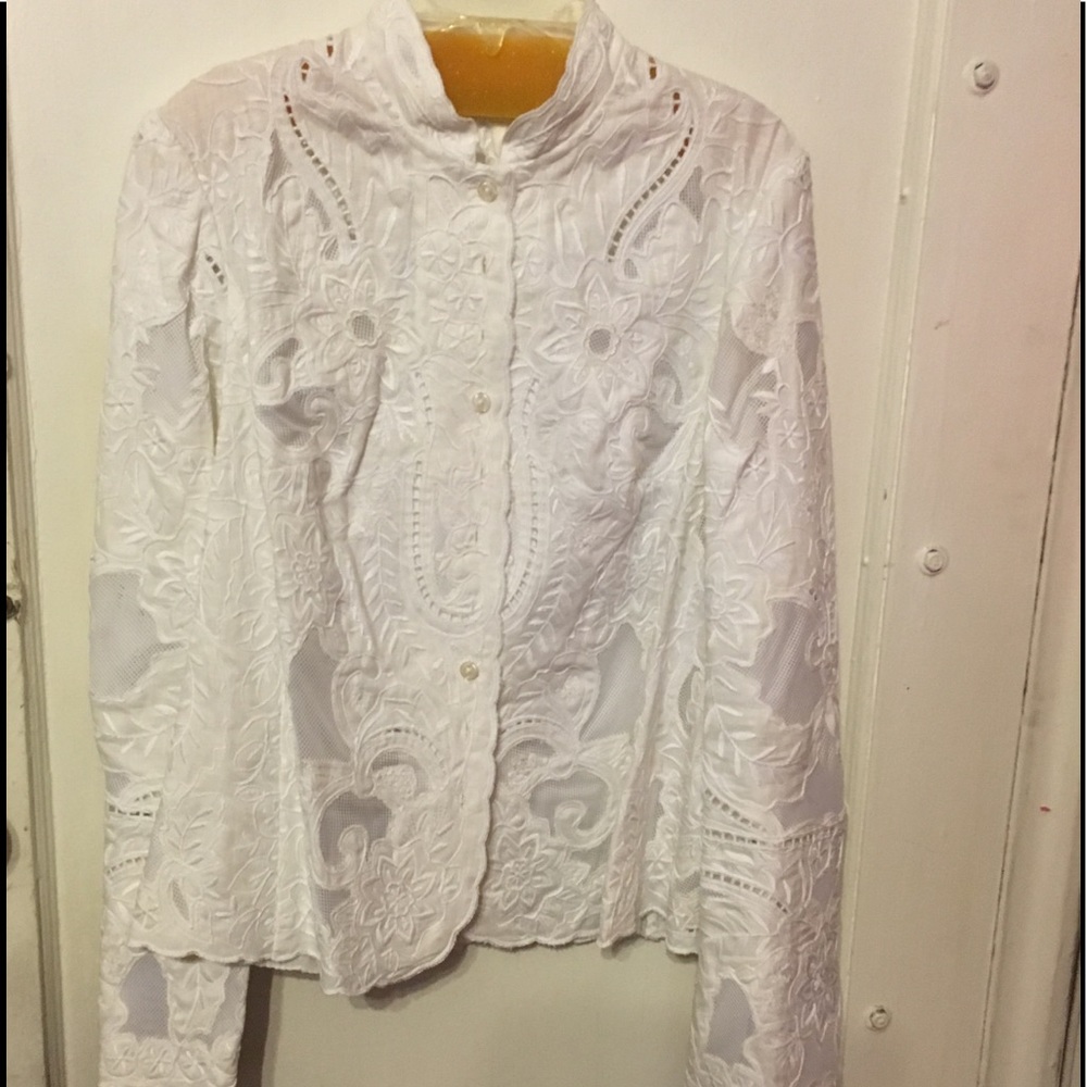 Elegant White Lace Jacket